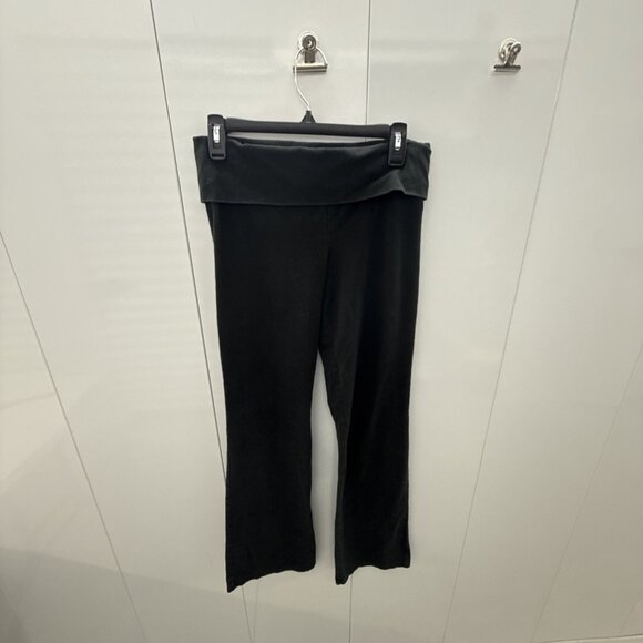 VTG Pink Pants Womens M Black Yoga Flare Sequin Fold Over Victoria Secret Y2K - Picture 4 of 9